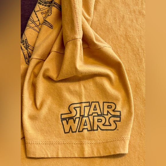 Fifth Sun Men’s Yellow Star Wars Graphic Tee — Galactic Ship Sketch Med - Picture 4 of 4